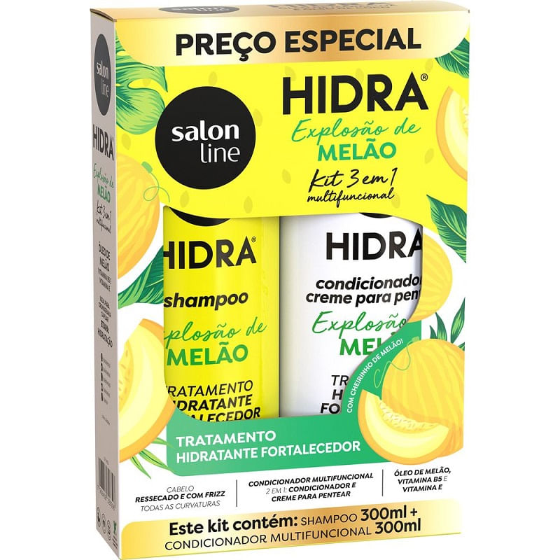Kit Salon Line Shampoo + Condicionador Hidra Explosão de Melão