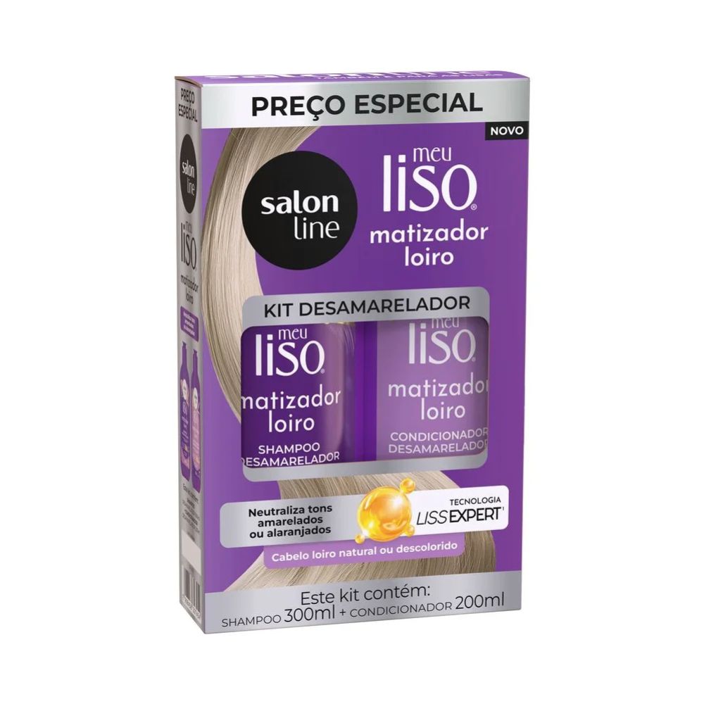 Kit Salon Line Meu Liso Matizador Loiro ( Shampoo+ Condicionador )