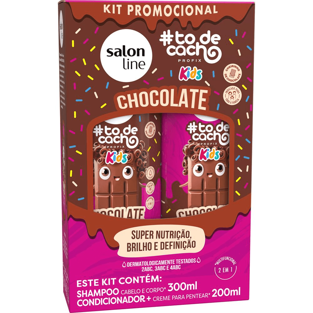 Kit Salon Line Kids #TDC Chocolate Brilhante (Shampoo+ Condicionador) Super Nutrição, Brilho e Definição