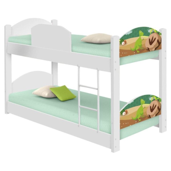 Encontraproduto.com.br - Beliche Mini Cama Dinossauro Com 2 Colchões