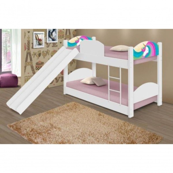 Beliche Unicórnio Arco Íris Kids Com Escorregador
