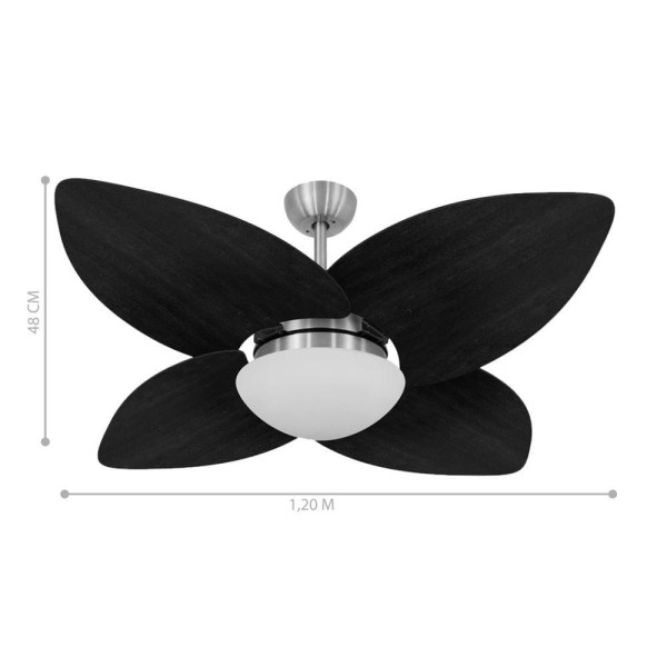 Encontraproduto.com.br - Ventilador De Teto Kovalski 4 Pás Preto 127v Com Controle