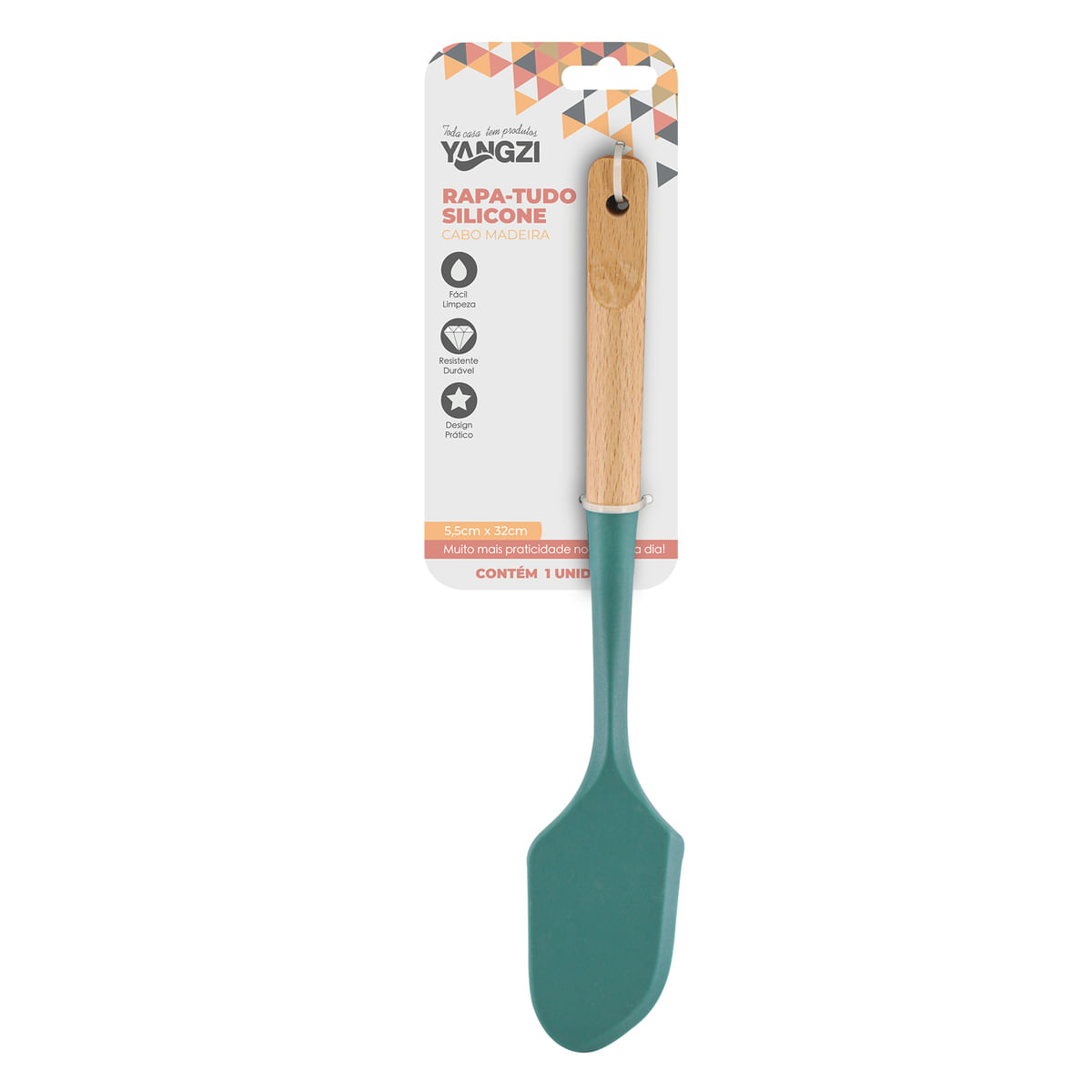Rapa-Tudo Yangzi Silicone com Cabo de Madeira