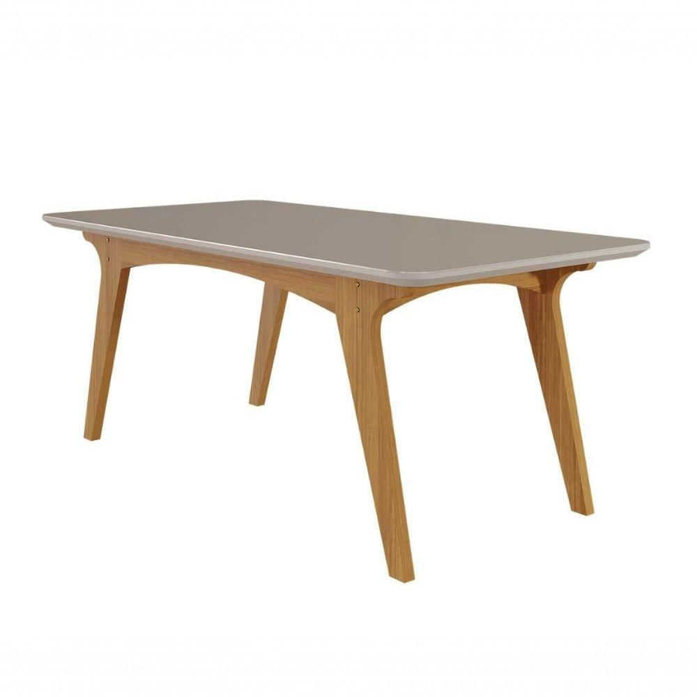 Conjunto Sala De Jantar 180x90 Tampo Mdf/vidro 6 Cadeiras Cimol Nature/off White/madeira/nude