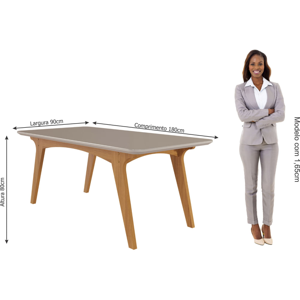 Mesa de Jantar Selena 6 Cadeiras Paola MDF Cimol Branco Cinza