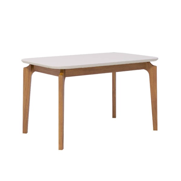 Encontraproduto.com.br - Mesa Cimol Ficus Natuame 130x80cm em Madeira com Tampo de Vidro - Madeira/Off White
