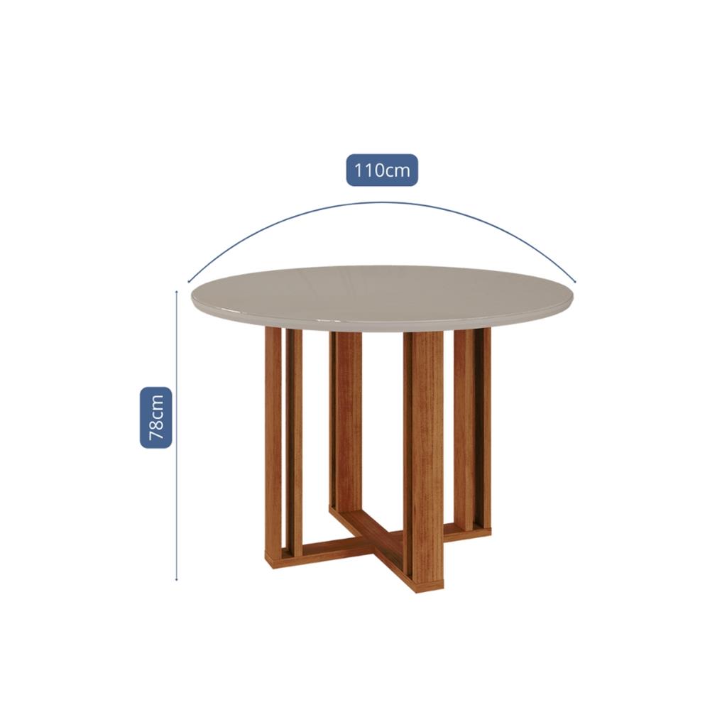 Encontraproduto.com.br - Mesa de Jantar Redonda com Vidro Flora Cimol