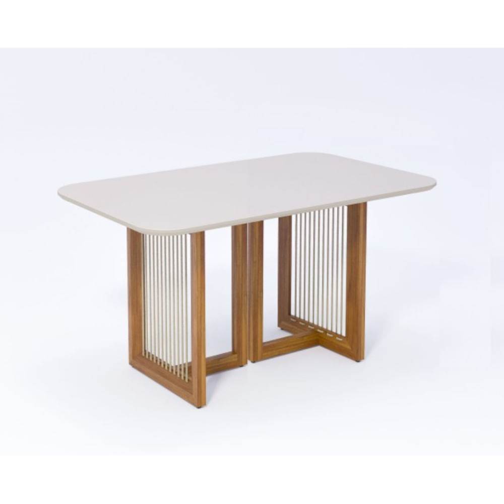 Mesa Cimol Régia Natuame 130x80cm - Madeira/Off White
