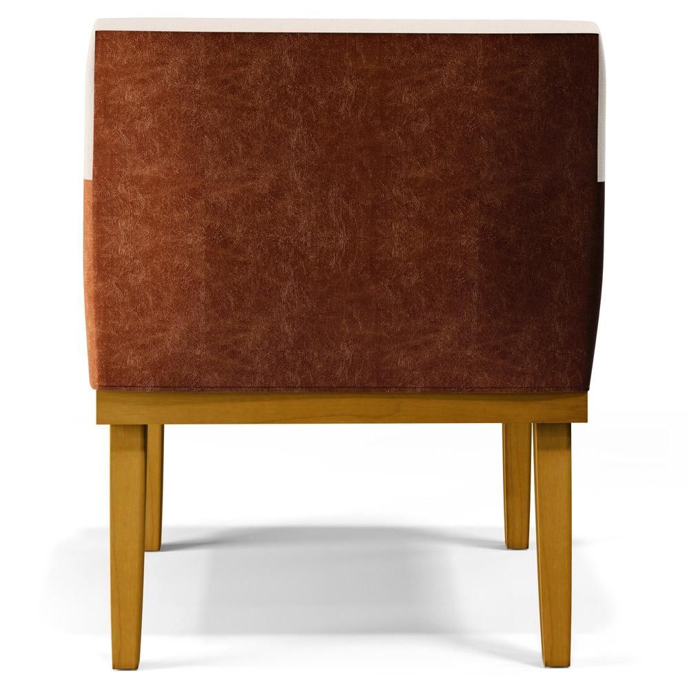 Encontraproduto.com.br - Kit 04 Poltronas Estar Linho Cru Couríssimo Camel