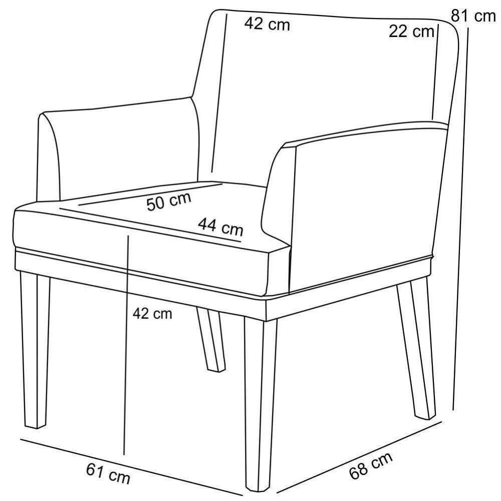 Encontraproduto.com.br - Kit 04 Poltronas Estar Linho Cru Couríssimo Camel