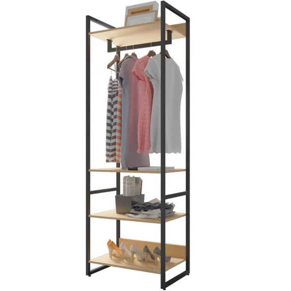 Encontraproduto.com.br - Kit 4 Closets Guarda Roupa 4 Gavetas 210x70 Cm Nature