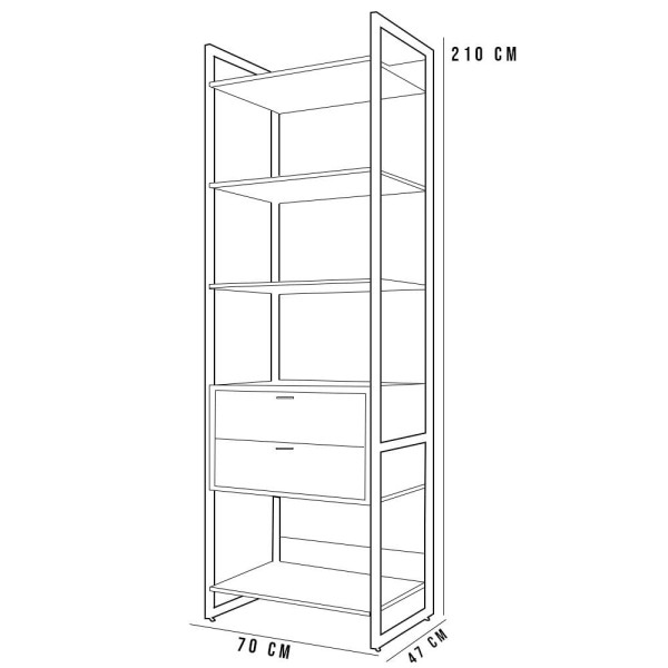 Encontraproduto.com.br - Kit 4 Closets Guarda Roupa 4 Gavetas 210x70 Cm Nature