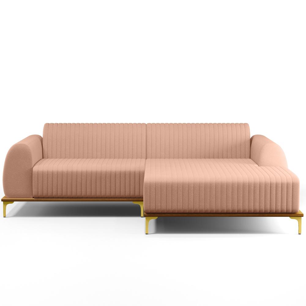 Encontraproduto.com.br - Sofá 5 Lugares Com Chaise De Estar Molino 320cm Rosê C-105