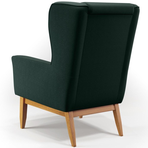 Encontraproduto.com.br - Poltrona Fixa Base De Madeira Milena D02 Linho Verde C-117