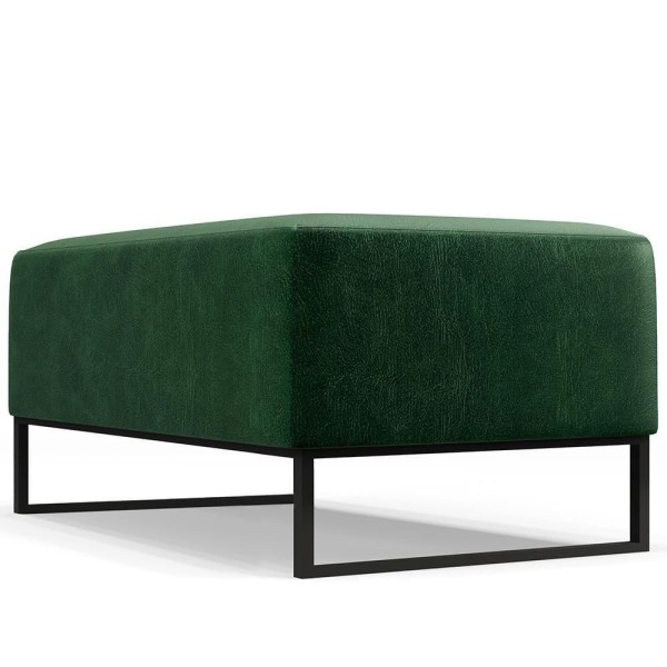 Encontraproduto.com.br - Kit 02 Puff Cléo W01 Base De Ferro 90cm Facto Verde Musgo