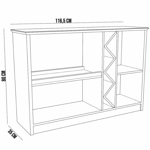 Encontraproduto.com.br - Aparador Buffet Com Nicho Adega Atlanta N1 Imbuia Off White