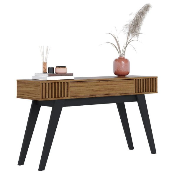 Encontraproduto.com.br - Kit Aparador Com Mesa De Centro 1 Gaveta Preto Noce Milano