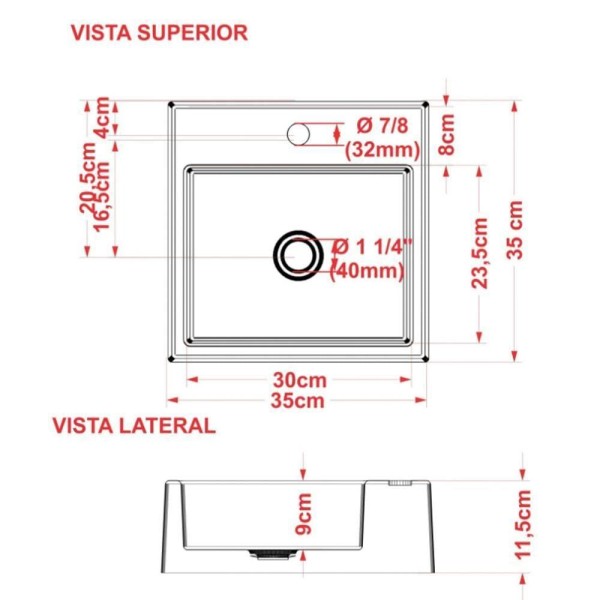 Encontraproduto.com.br - Cuba De Apoio Banheiro Quadrada Q355 35X35Cm C01 Amarelo