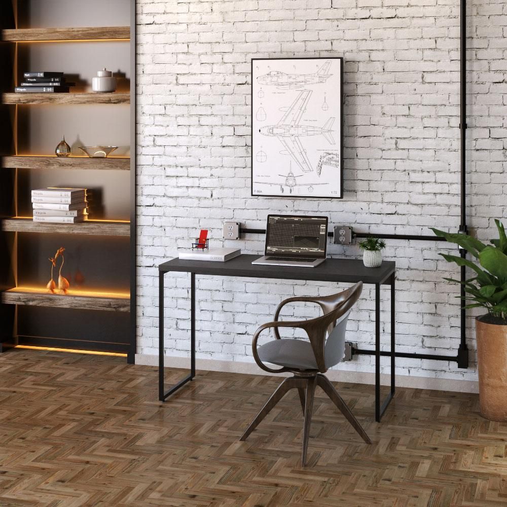 Encontraproduto.com.br - Kit 02 Mesas Escritório E Home Office Aspen 120 Cm C01 Onix