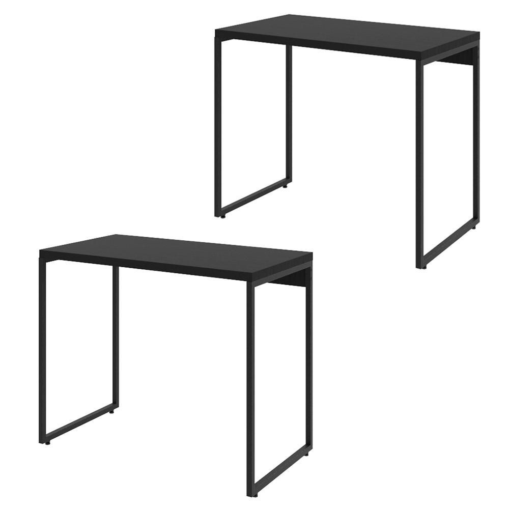 Encontraproduto.com.br - Kit 02 Mesas Escritório E Home Office Aspen 90 Cm C01 Onix