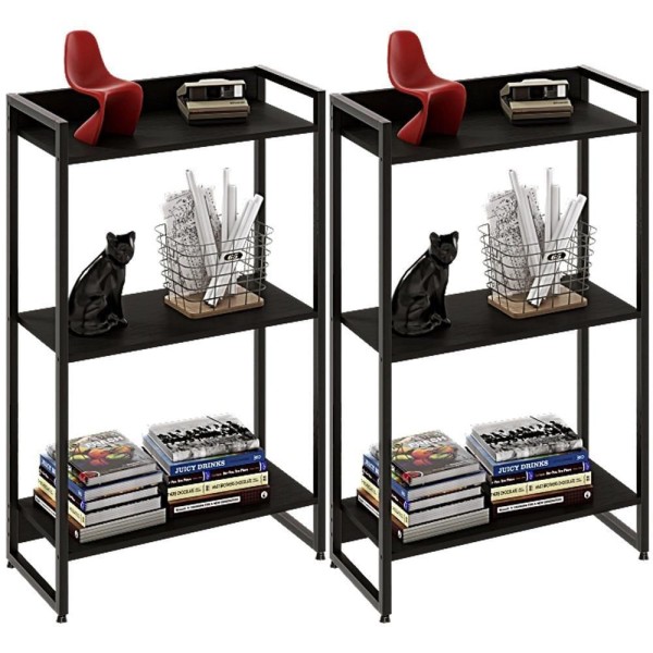 Encontraproduto.com.br - Kit 2 Estantes Industrial 3 Prateleiras Areta 104x60cm Onix