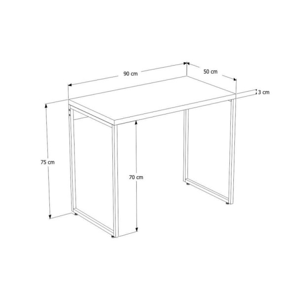 Encontraproduto.com.br - Mesa Para Escritório Industrial Aspen 90 Cm C01 Carvalho