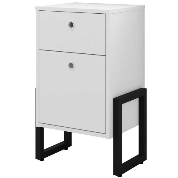 Encontraproduto.com.br - Cabeceira Queen 160Cm Camel 02 Mesa Cabeceira Branco