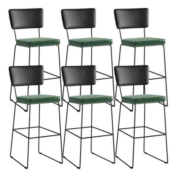 Encontraproduto.com.br - Kit 04 Banquetas Altas Cozinha Camel Linho Chumbo