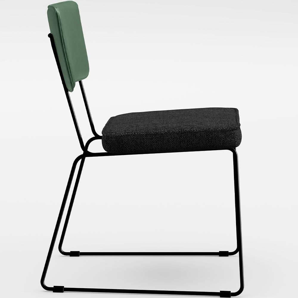 Encontraproduto.com.br - Kit 02 Cadeiras L02 Facto Verde Musgo Linho Chumbo