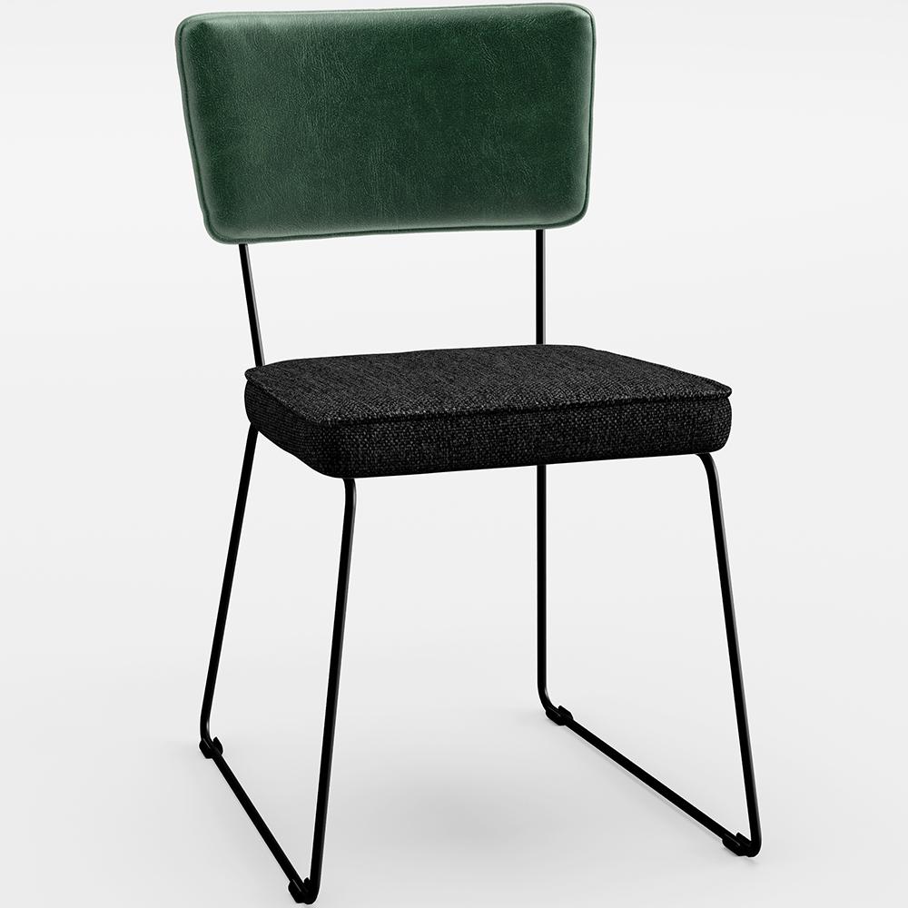 Encontraproduto.com.br - Kit 02 Cadeiras L02 Facto Verde Musgo Linho Chumbo