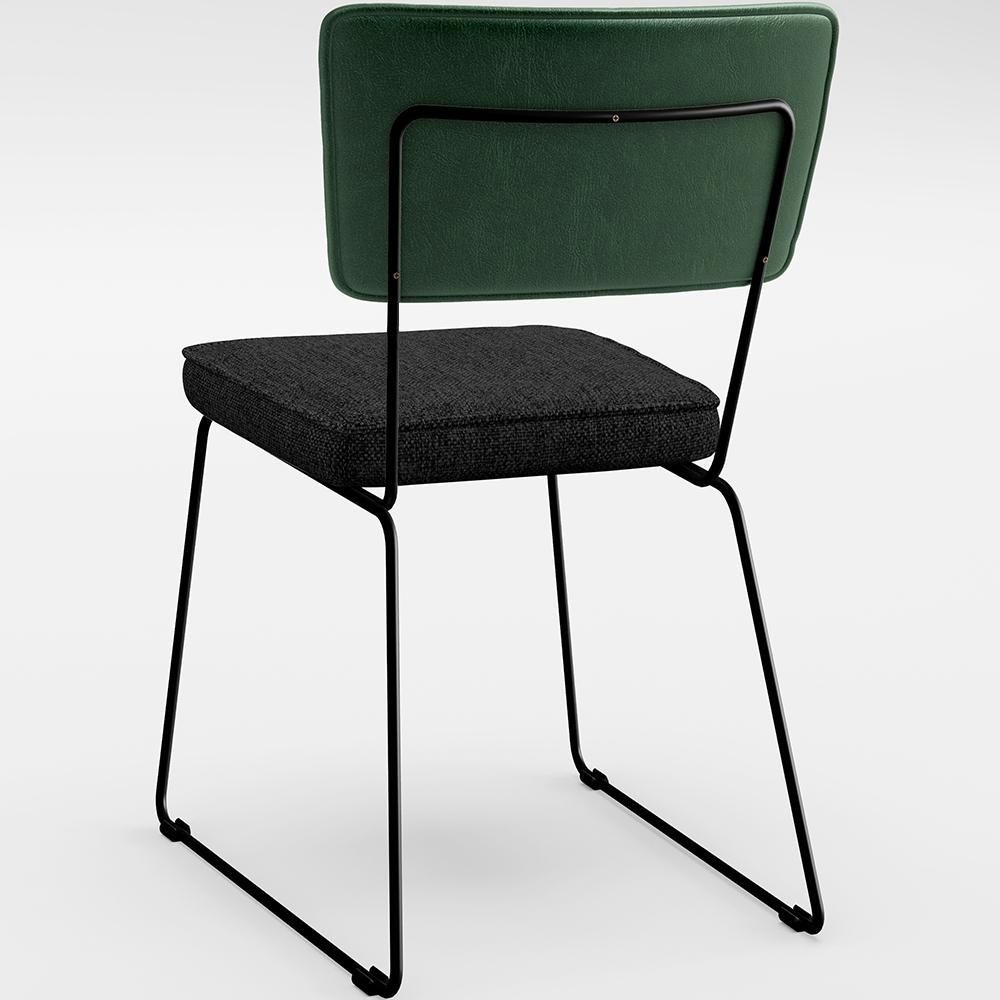Encontraproduto.com.br - Kit 02 Cadeiras L02 Facto Verde Musgo Linho Chumbo