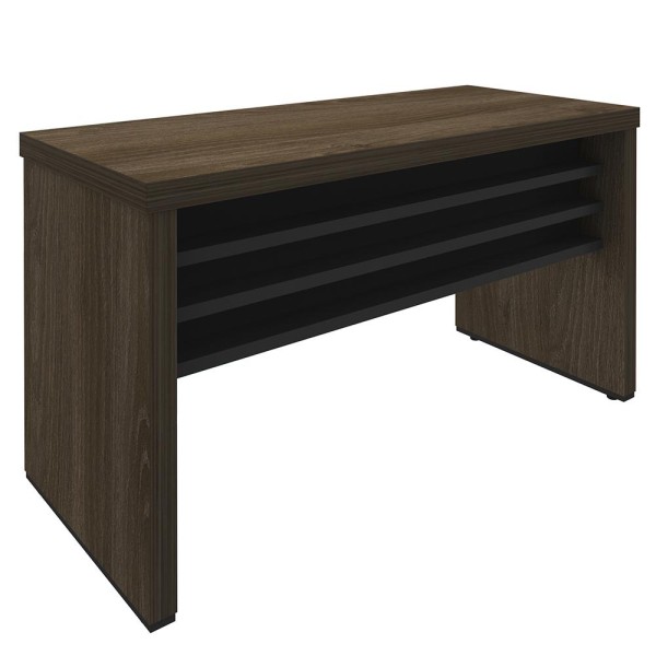 Encontraproduto.com.br - Mesa Para Escritório E Home Office Atria Executiva 135 Cm A02 Charuto Preto - Lyam Decor