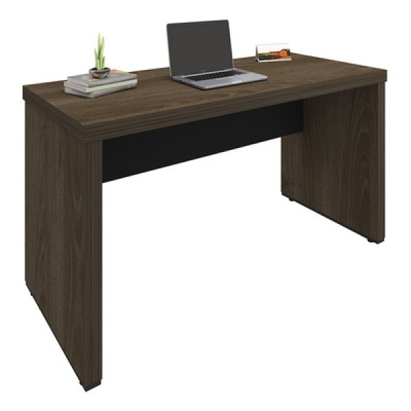 Encontraproduto.com.br - Mesa Para Escritório E Home Office Atria Executiva 135 Cm A02 Charuto Preto - Lyam Decor