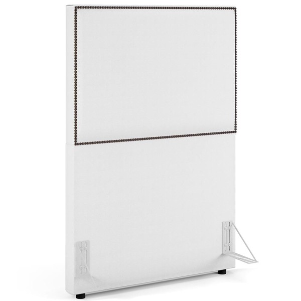 Encontraproduto.com.br - Cabeceira Solteiro Vicenza 100cm L02 Facto Branco Com 01 Mesa De Cabeceira Work Preto - Lyam Decor