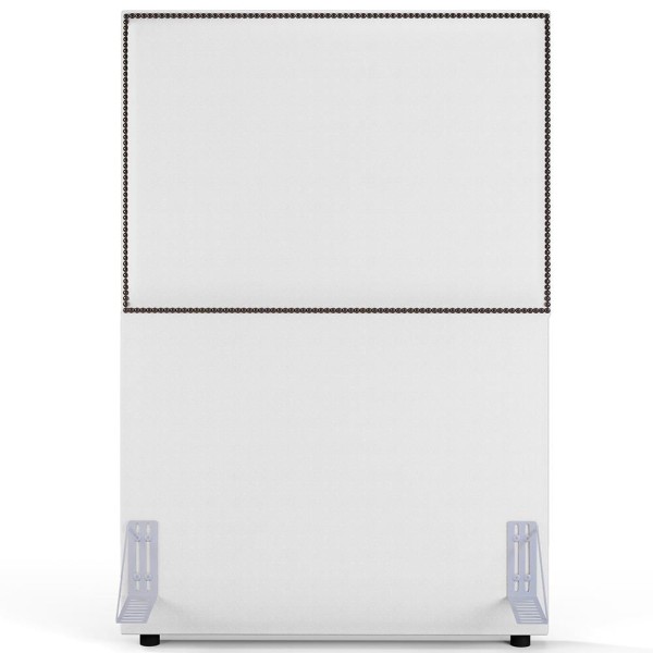 Encontraproduto.com.br - Cabeceira Solteiro Vicenza 100cm L02 Facto Branco Com 01 Mesa De Cabeceira Work Preto - Lyam Decor