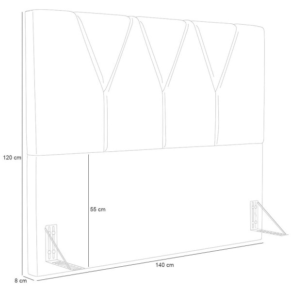 Encontraproduto.com.br - Cabeceira Cama Box Casal 140 Cm Aurora W01 Linho Champagne