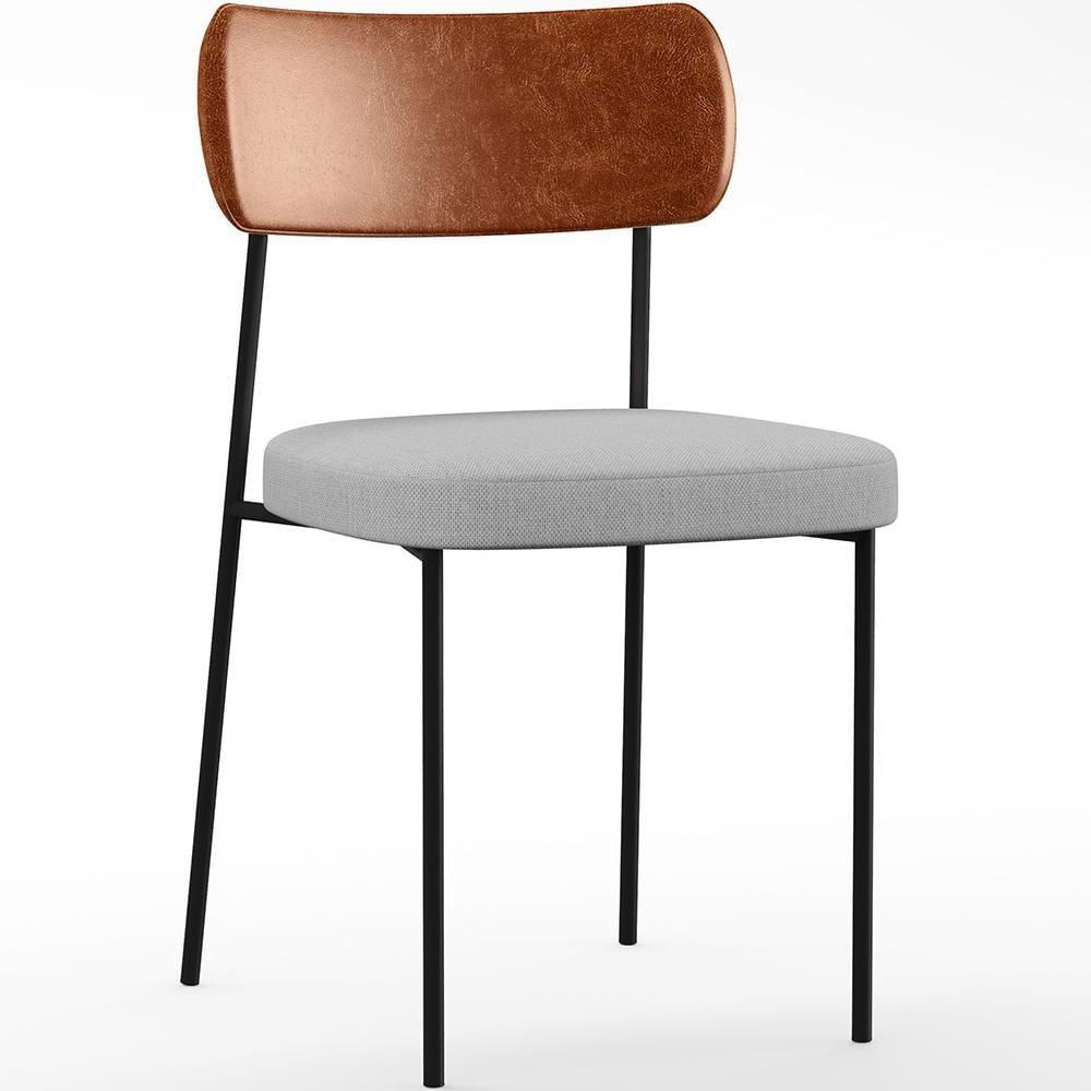 Cadeira Para Sala De Jantar Melina L02 Camel Cinza