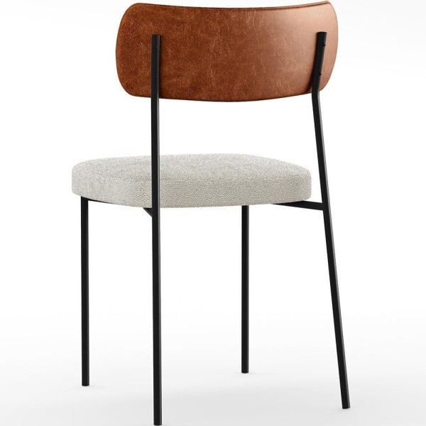 Encontraproduto.com.br - Kit 04 Cadeiras Sala De Jantar L02 Camel Bouclê Creme