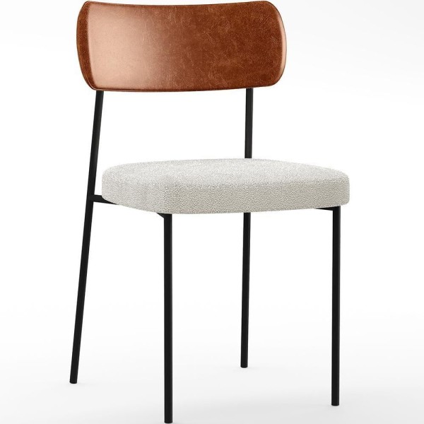 Encontraproduto.com.br - Kit 04 Cadeiras Sala De Jantar L02 Camel Bouclê Creme