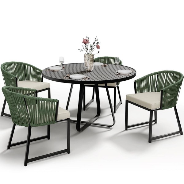 Encontraproduto.com.br - Kit Mesa Wine E 4 Cadeiras Área Externa Bethari D04 Verde