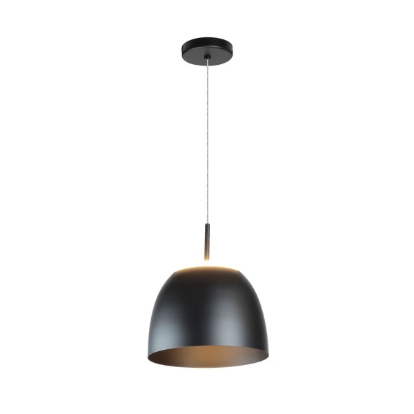 Pendente Led 12W 3000K Luz Amarela Bivolt Preta Ay128111 Helio Ayla