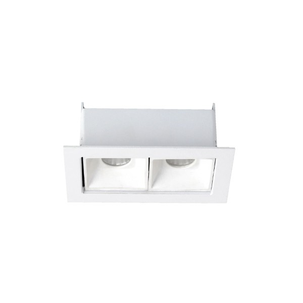 Encontraproduto.com.br - Luminária de Embutir Retangular 4W 2 Leds 3000K Luz Amarela Bivolt Branca Ay188046 Pandora Ayla