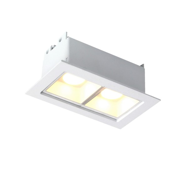 Encontraproduto.com.br - Luminária de Embutir Retangular 4W 2 Leds 3000K Luz Amarela Bivolt Branca Ay188046 Pandora Ayla