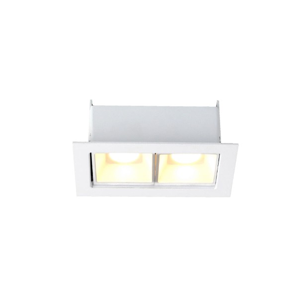 Encontraproduto.com.br - Luminária de Embutir Retangular 4W 2 Leds 3000K Luz Amarela Bivolt Branca Ay188046 Pandora Ayla