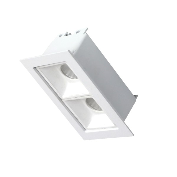 Encontraproduto.com.br - Luminária de Embutir Retangular 4W 2 Leds 3000K Luz Amarela Bivolt Branca Ay188046 Pandora Ayla