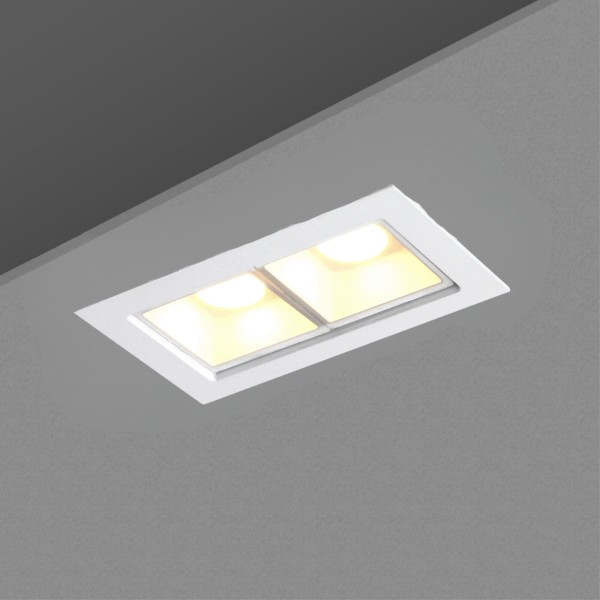 Encontraproduto.com.br - Luminária de Embutir Retangular 4W 2 Leds 3000K Luz Amarela Bivolt Branca Ay188046 Pandora Ayla