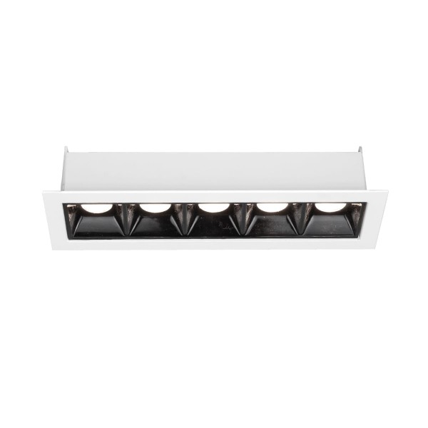 Encontraproduto.com.br - Luminária de Embutir Retangular 10W 5 Leds 3000K Luz Amarela Bivolt Branca/Preta Ay188052 Pandora Ayla