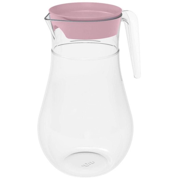 Jarra Para água E Suco Com Tampa E Alça 2l Transparente E Rosa Quartzo Ou