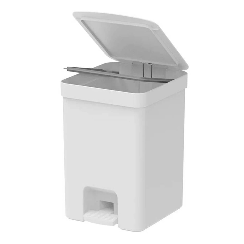 Encontraproduto.com.br - Lixeira Martiplast Com Pedal Trium 12L Branco - LX 4100 BCF