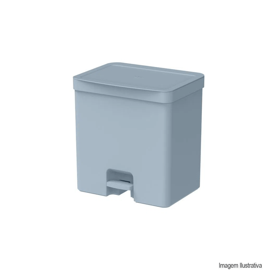 Lixeira Coleta Seletiva Com Pedal Para Cozinha 20l Trium Duplo Compartimento Ou Azul Glacial